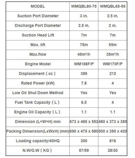 جدول-موتور-پمپ-بنزینی-ویما-سری-WMQBL80-75