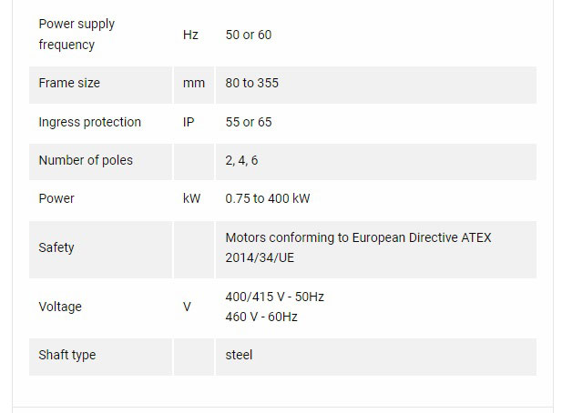 جدول-الکتروموتور-LEROY-SOMER-سری-FLSN
